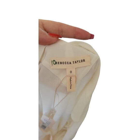 Rebecca Taylor Babydoll Dress Size 0 White Lace And Silk Ruffles Nwt 495$ - Picture 4 of 7